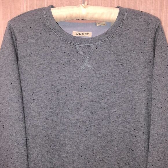 Orvis M Blue with Black Specks Pullover Sweatshirt - Picture 3 of 10